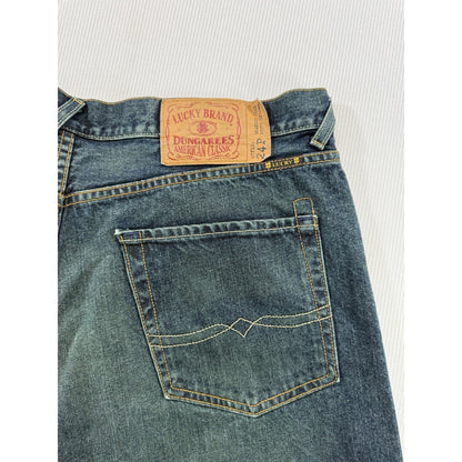 Lucky Brand Dungarees 38x30 USA Made Gene Montesano Vintage Button Fly Jeans