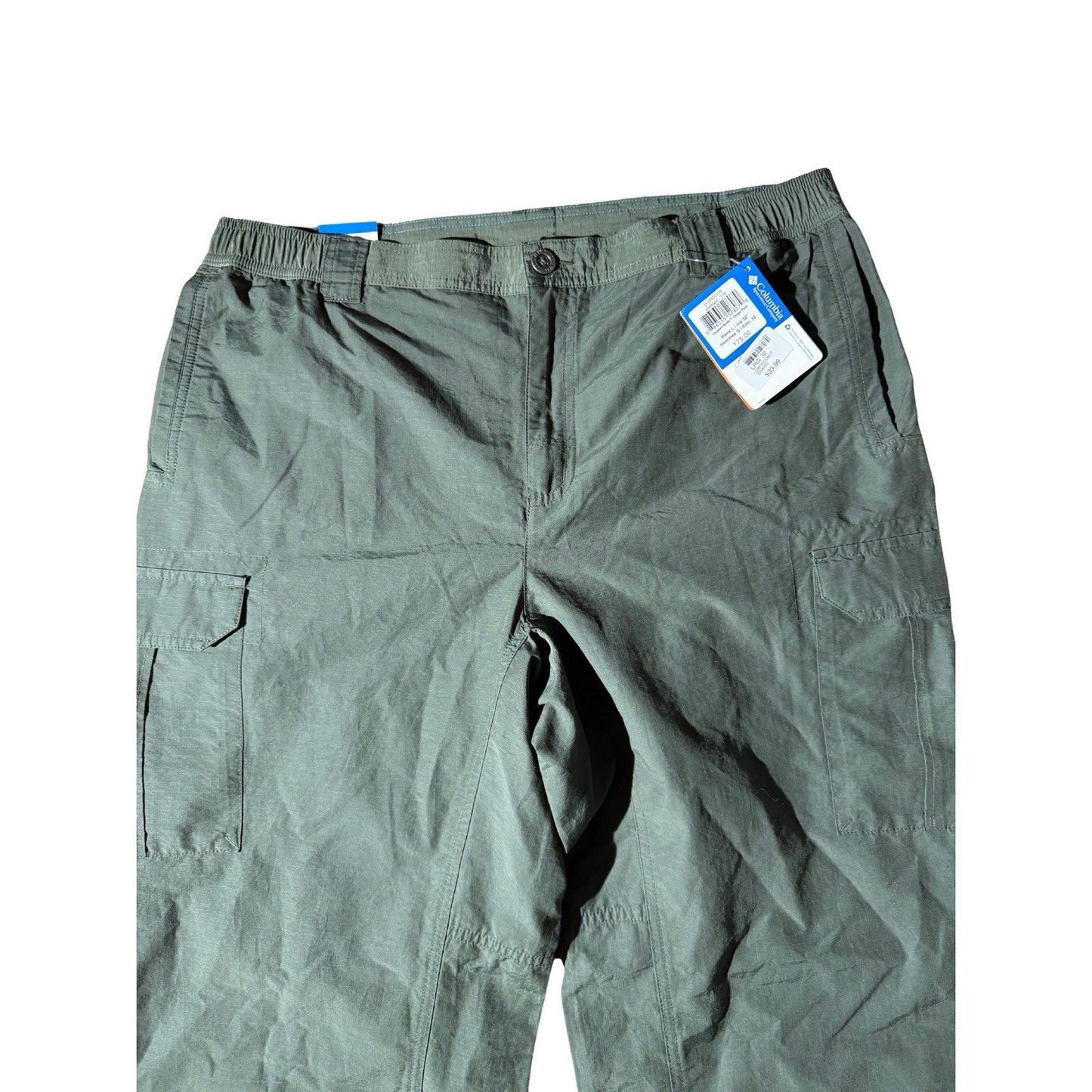 Columbia Men’s Omni-Shade Cargo Pants L 32L Green Active Fit NWT Sun Protection