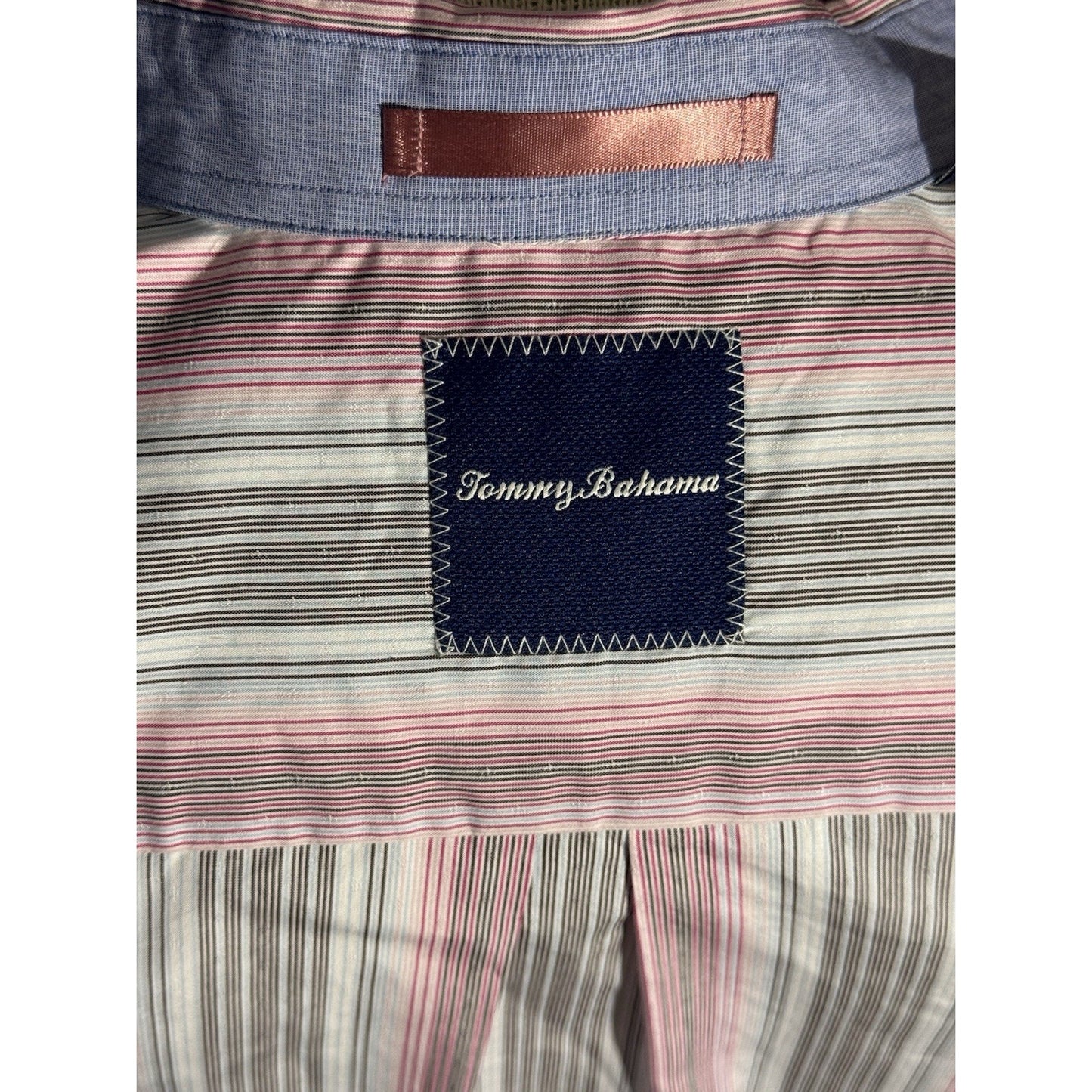 Tommy Bahama Men’s M Striped Cotton Silk Blend Long Sleeve Button Shirt 278