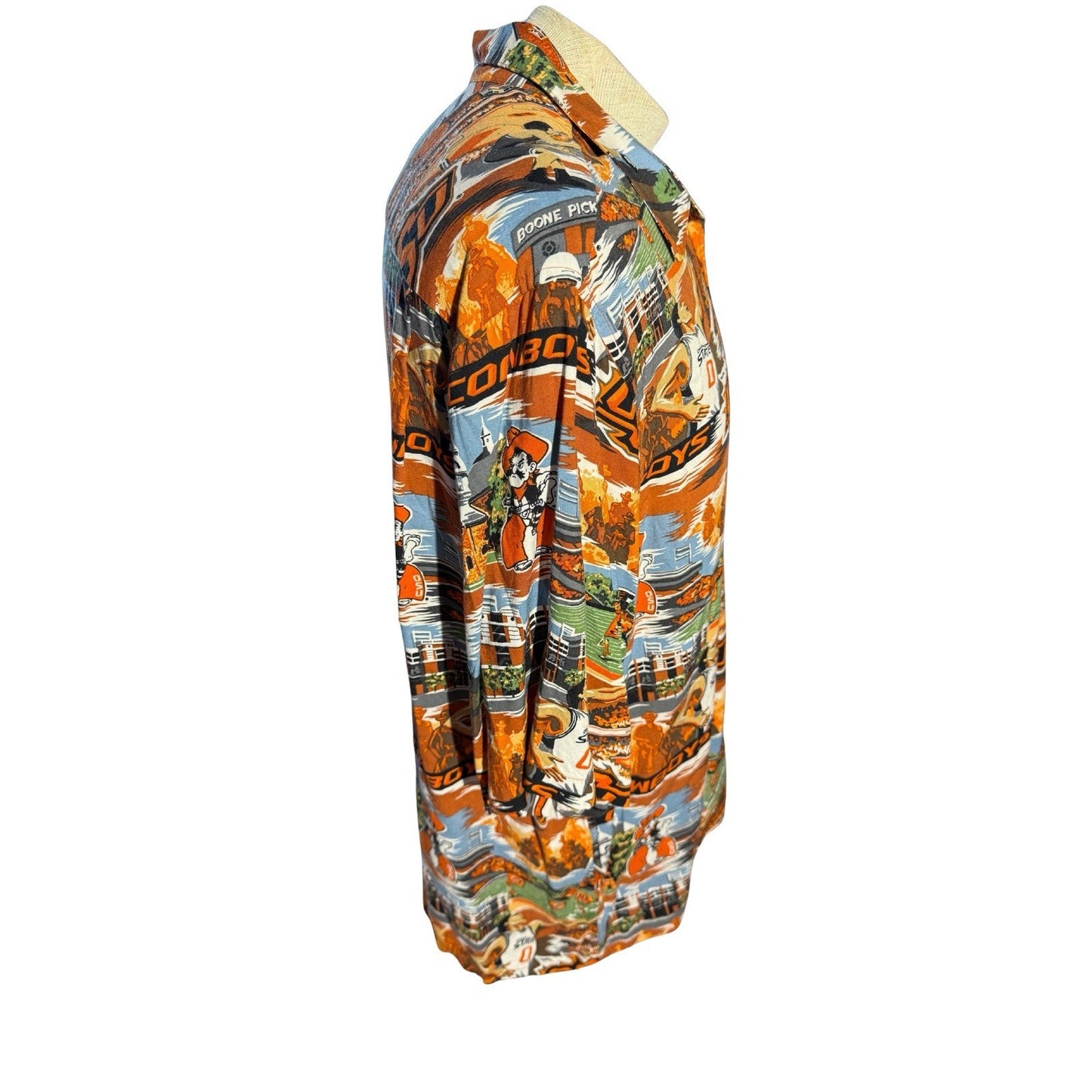 Reyn Spooner OSU Cowboys Hawaiian Shirt XL Oklahoma State Aloha Rayon Made Korea