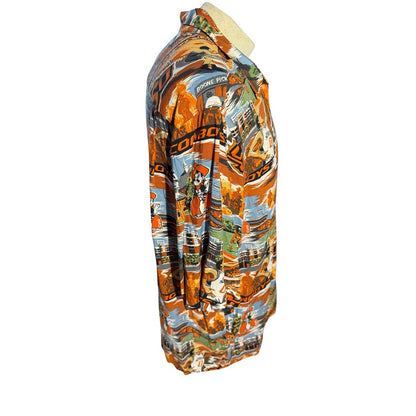 Reyn Spooner OSU Cowboys Hawaiian Shirt XL Oklahoma State Aloha Rayon Made Korea