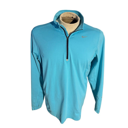 Nike Dri-Fit Men's Running Activewear Pullover Long Sleeve 1/4 Zip Blue Size M