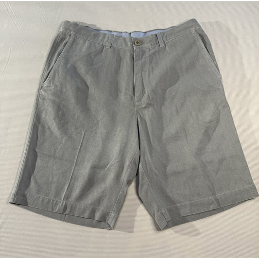 Tommy Bahama 33 Gray Silk Cotton Blend Flat Front Shorts Casual Resort Wear