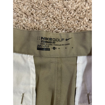 Nike Golf Men’s Shorts Khaki 34 Standard Fit Dri-FIT Stretch Performance