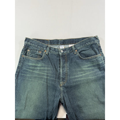 Lucky Brand Dungarees 38x30 USA Made Gene Montesano Vintage Button Fly Jeans