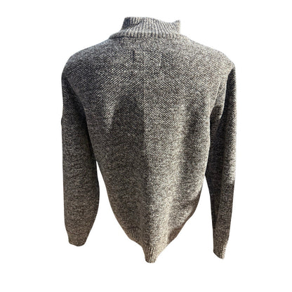 Buffalo David Bitton Men’s Knit Sweater Jacket L Brown Full Zip Faux Suede