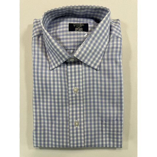 Gitman Bros For McCalls Dress Shirt 17 35 Blue Check Made USA NWT