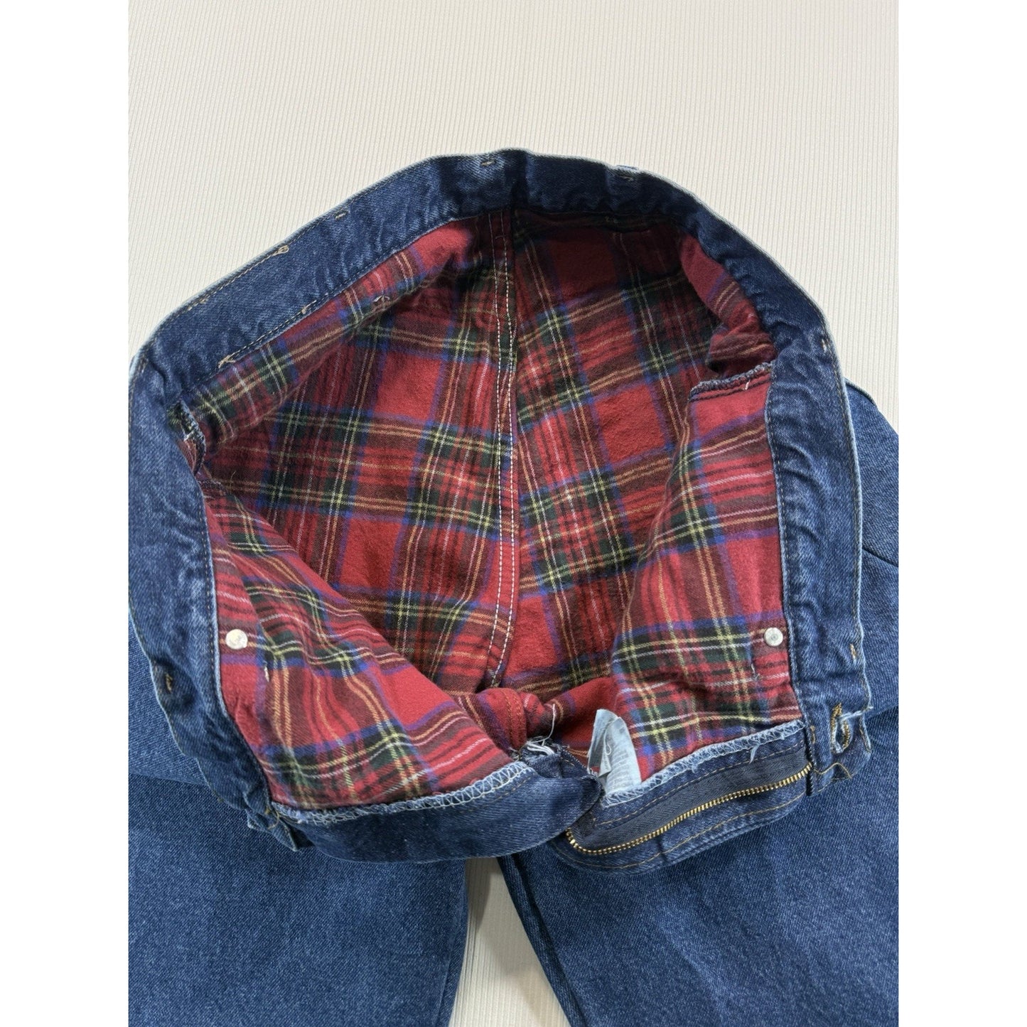 LL Bean Flannel Lined Jeans 36x30 Made in USA Vintage 90s Denim Winter Pants
