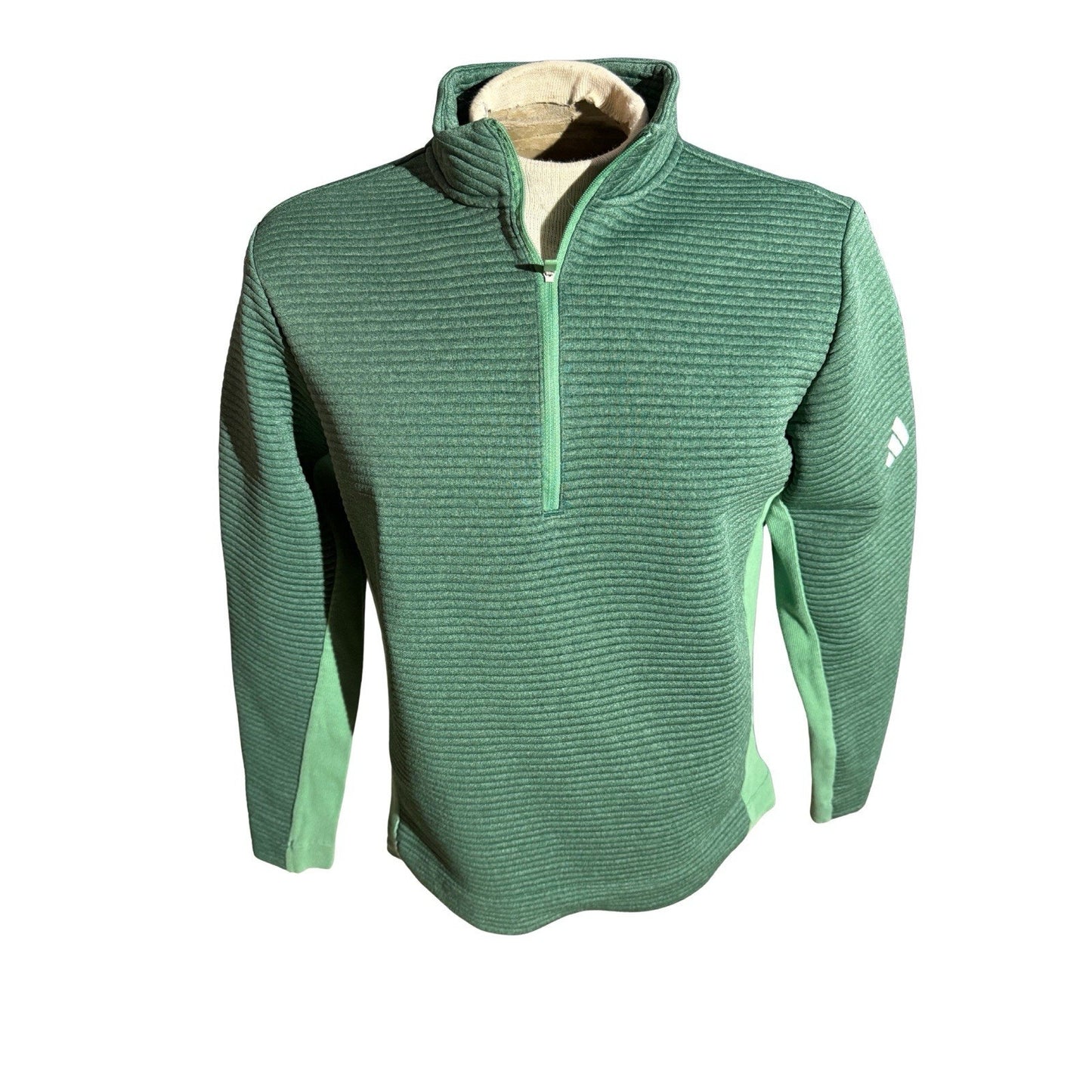 Adidas Women’s Terrex Quarter Zip Pullover Green Ribbed Fleece US M 2024
