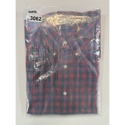NWT Ralph Lauren Blaire L Red Tartan Plaid Button Down Shirt 100% Cotton