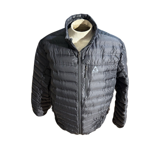 Gerry Men’s XXL Down Puffer Jacket Gray Lightweight Packable 90/10 Down Fill