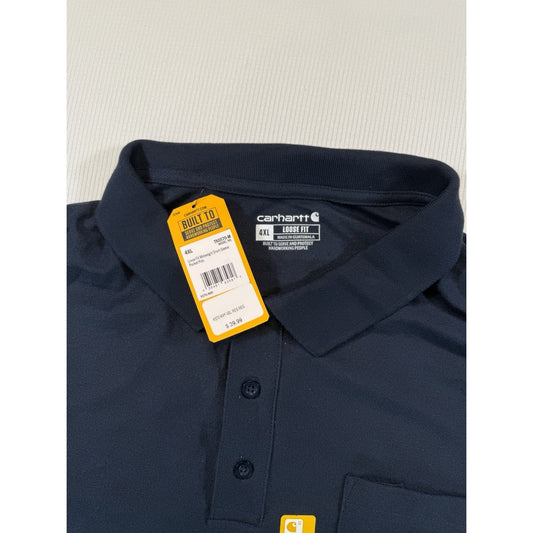 Carhartt Men's Loose Fit Midweight Short-Sleeve Pocket Polo-4XL-Navy Blue