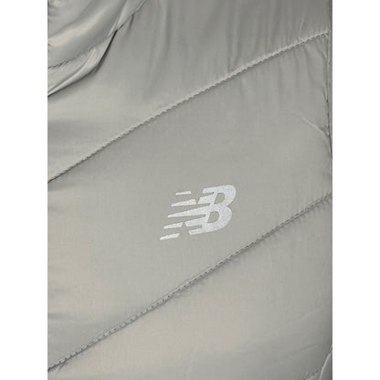 New Balance Women’s Puffer Vest M Gray Quilted Zip Athletic Outerwear Pre-Owned