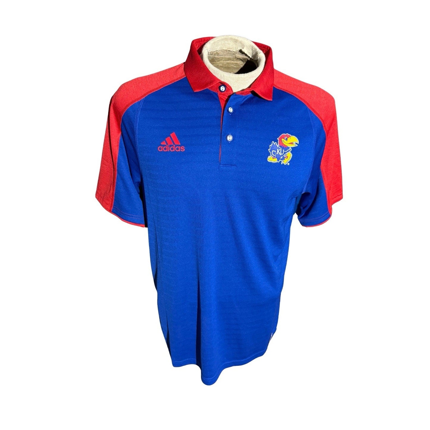 KU Kansas Adidas Mens Polo shirt red Size M