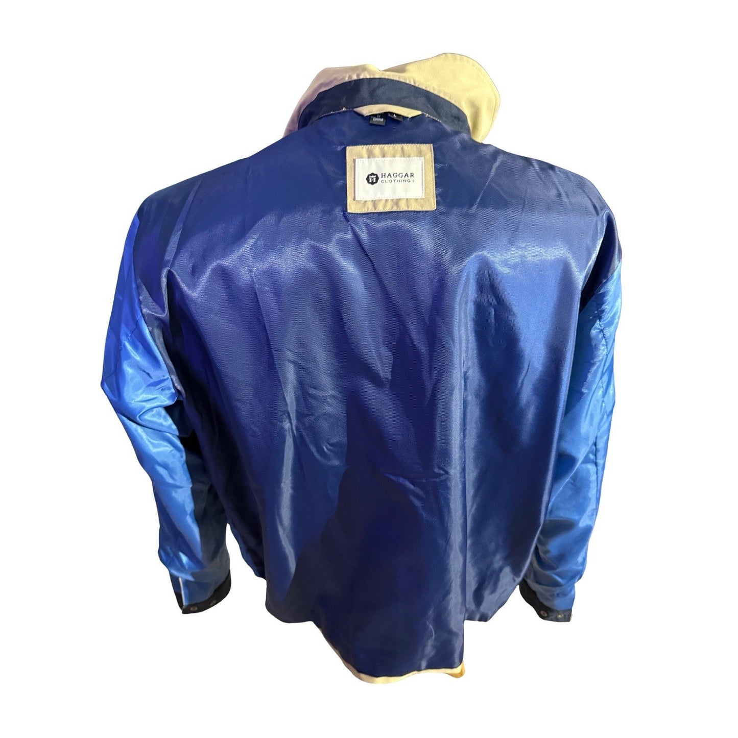 Haggar Men’s Large Tan Bomber Jacket Lightweight Zip Up Coat New Without Tags