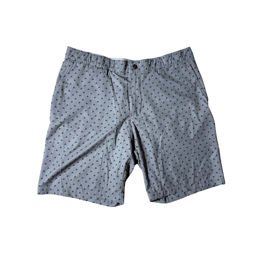 Adidas Golf Shorts 36 Gray Triangle Print Stretch Lightweight Performance Fit