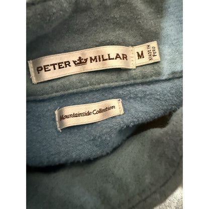 Peter Millar Women’s M Mountainside 1/4 Zip Pullover Blue Baby Alpaca Pima