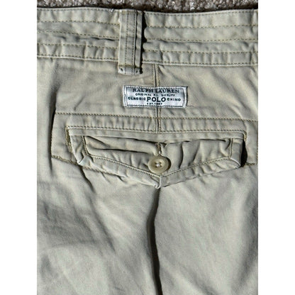 Polo Ralph Lauren Men’s Cargo Shorts 38 Khaki Beige 100% Cotton Utility Pockets