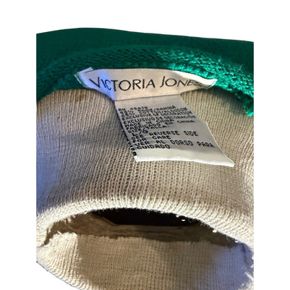 Victoria Jones Women’s Large Christmas Sweater Green Beaded Embellished Holiday