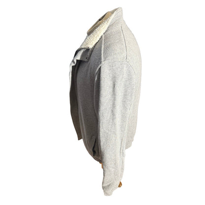 Lucky Brand Grey Label Sherpa Lined Jacket Men L Gray Full Zip Fleece Collar 275