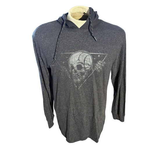 WXYZ MFG Co Hoodie Skull Graphic Long Sleeve Lightweight Black Men’s Large