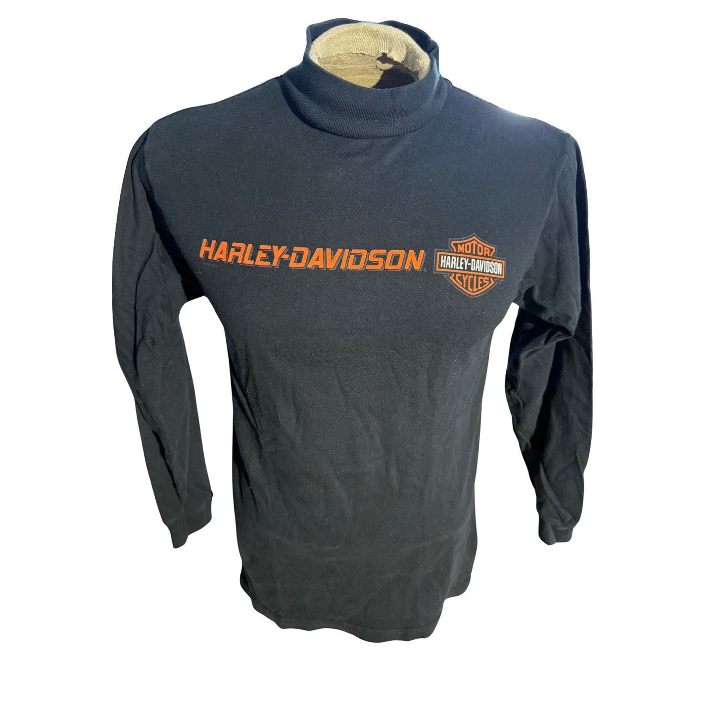Vintage Harley-Davidson Forman Stillwater OK Black Mock Neck Shirt Women’s Small