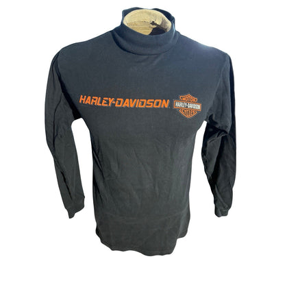 Vintage Harley-Davidson Forman Stillwater OK Black Mock Neck Shirt Women’s Small