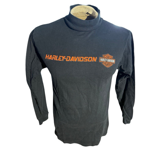 Vintage Harley-Davidson Forman Stillwater OK Black Mock Neck Shirt Women’s Small