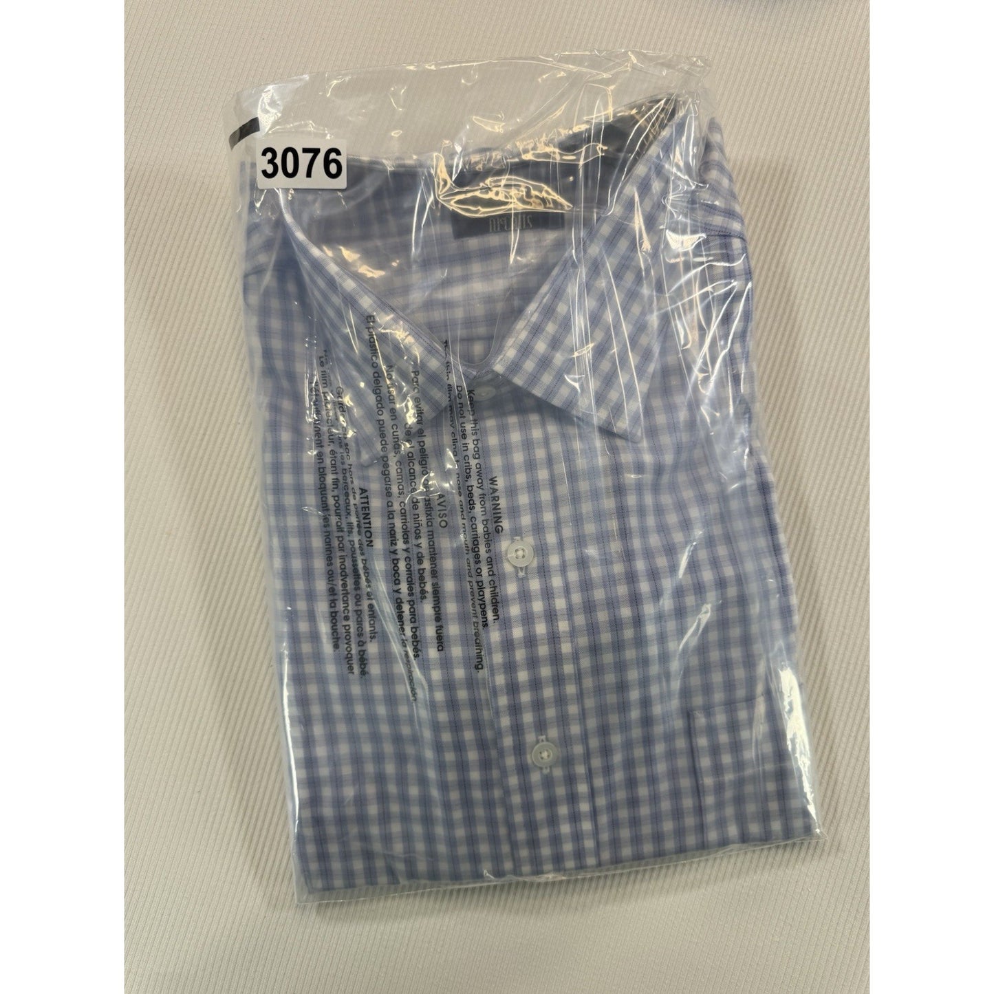 Gitman Bros For McCalls Dress Shirt 17 35 Blue Check Made USA NWT