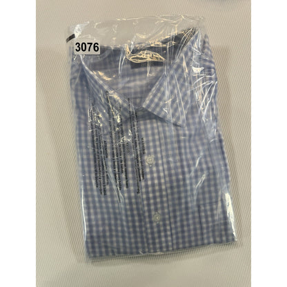 Gitman Bros For McCalls Dress Shirt 17 35 Blue Check Made USA NWT