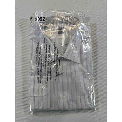 Ike Behar New York 17 34 Lavender Stripe Cotton Dress Shirt NWT Peru