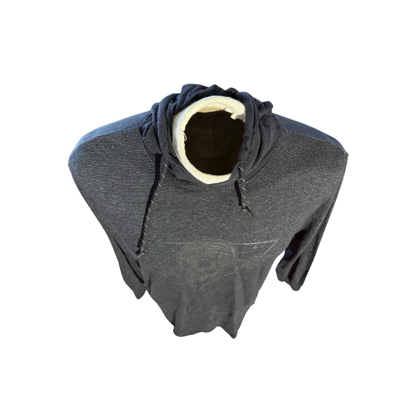 WXYZ MFG Co Hoodie Skull Graphic Long Sleeve Lightweight Black Men’s Large