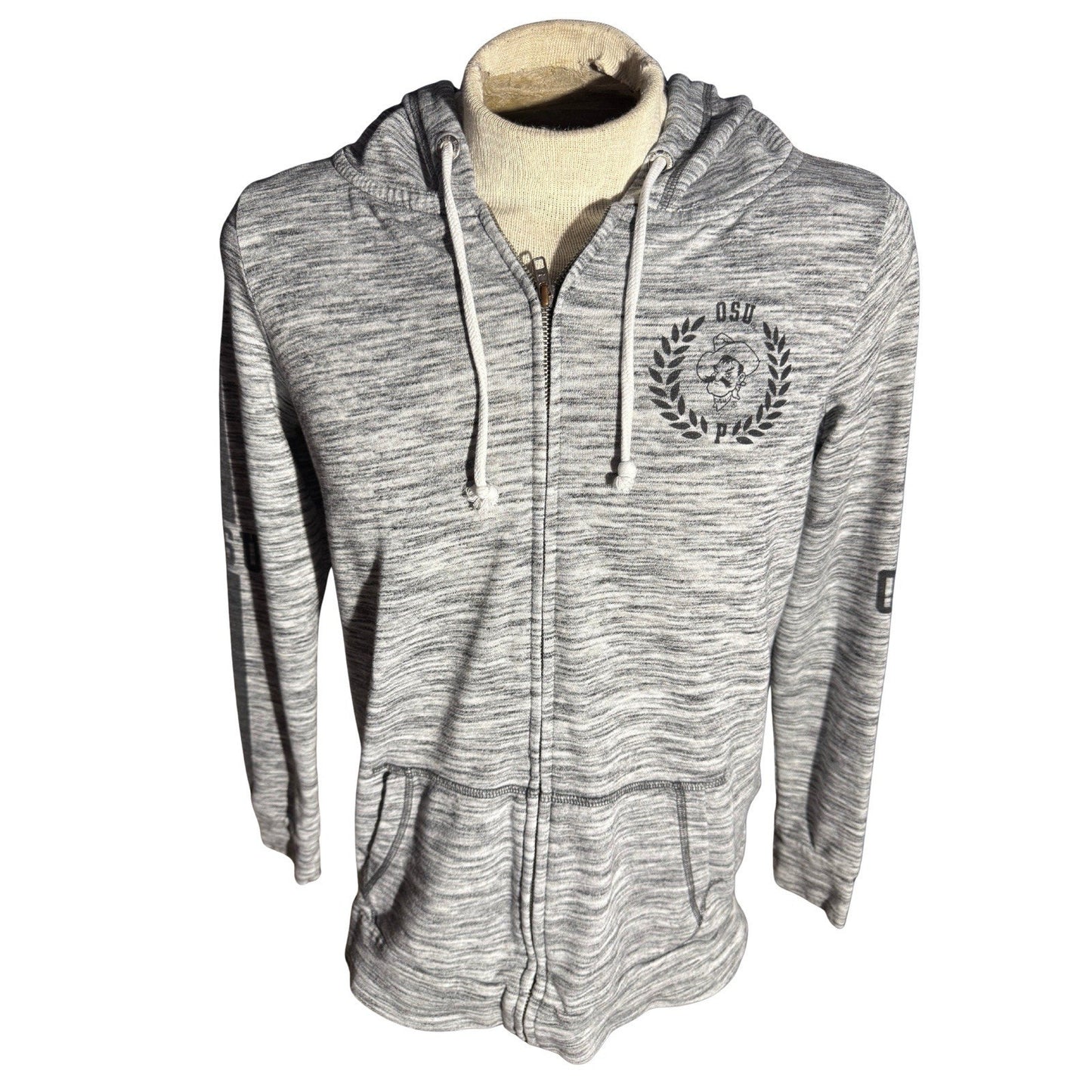 Victoria’s Secret PINK OSU Hoodie Small Gray Full Zip 5th & Ocean Pistol Pete