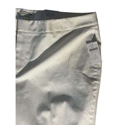 Coldwater Creek Women’s Size 18 White Sateen Ankle Pants Natural Fit NWT