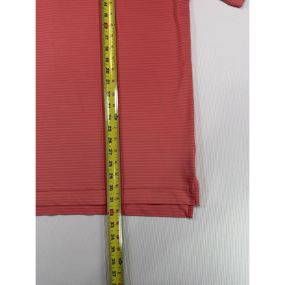 FootJoy FJ Golf Polo Shirt Mens Large Coral Micro Stripe Performance