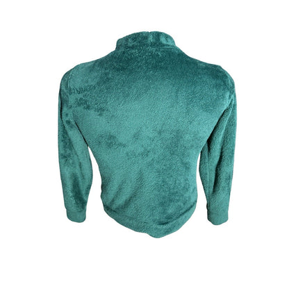Talbots Women’s Teal Fleece Mock Neck Pullover Top Petite P Soft Cozy