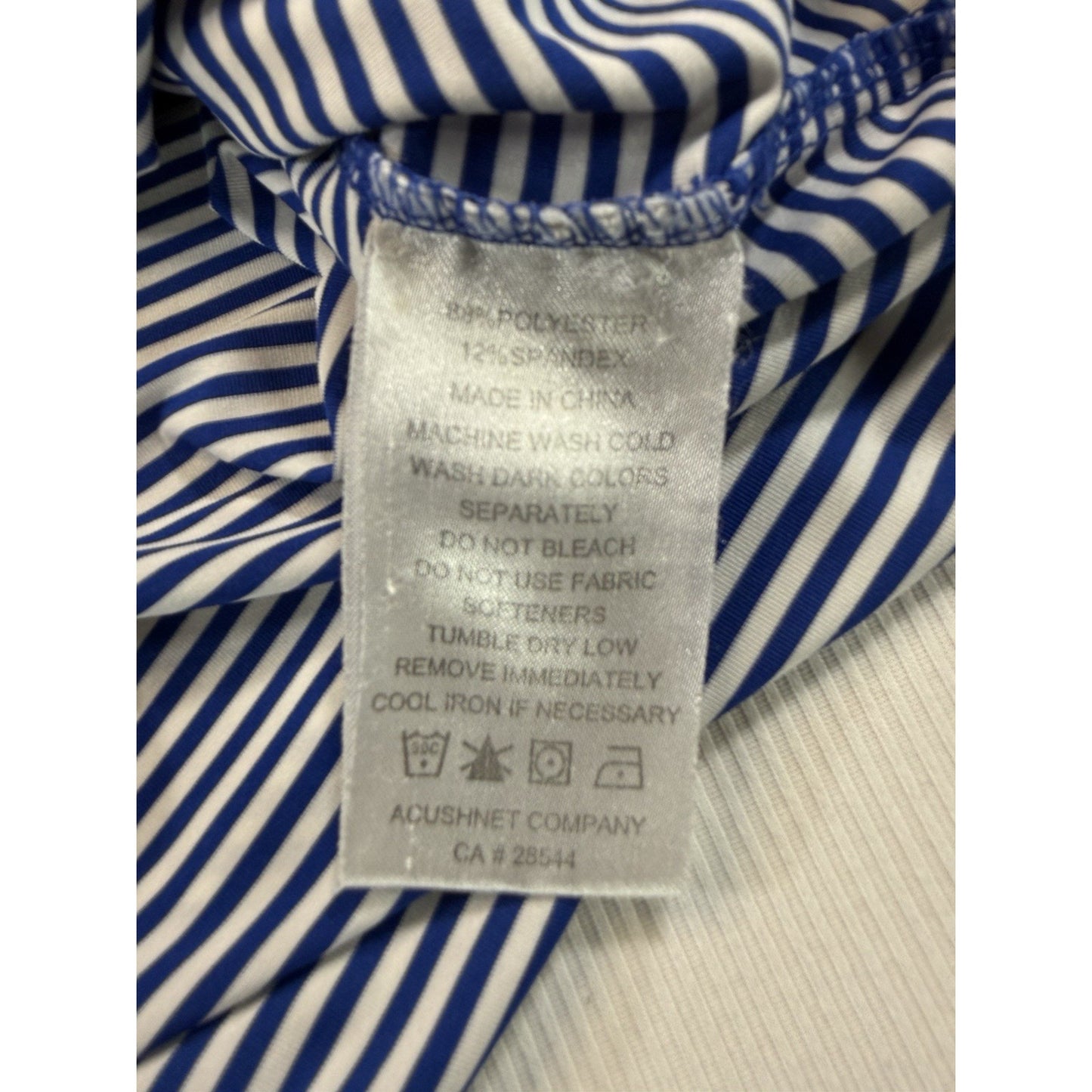 FootJoy FJ Golf Polo Shirt Mens Large Blue White Striped Performance