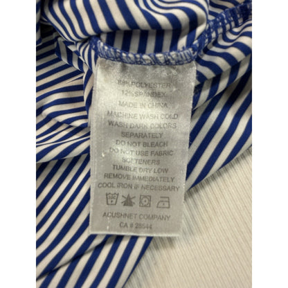 FootJoy FJ Golf Polo Shirt Mens Large Blue White Striped Performance