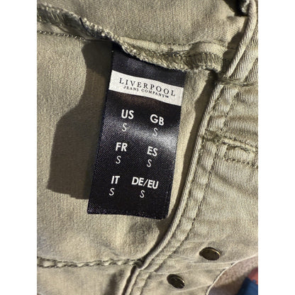 Liverpool Jeans Co Women’s Small Olive Green Denim Jacket Stretch Cotton Blend