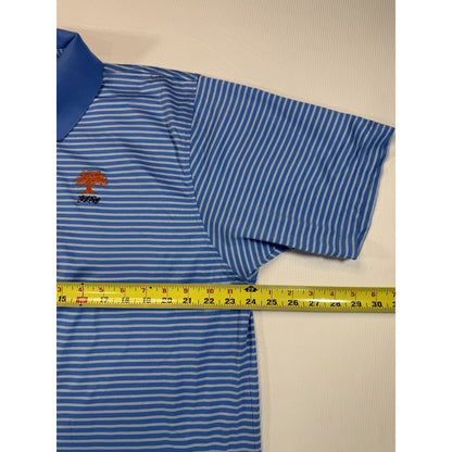 Peter Millar Oak Tree Golf Polo XL Blue Striped Cotton Korea