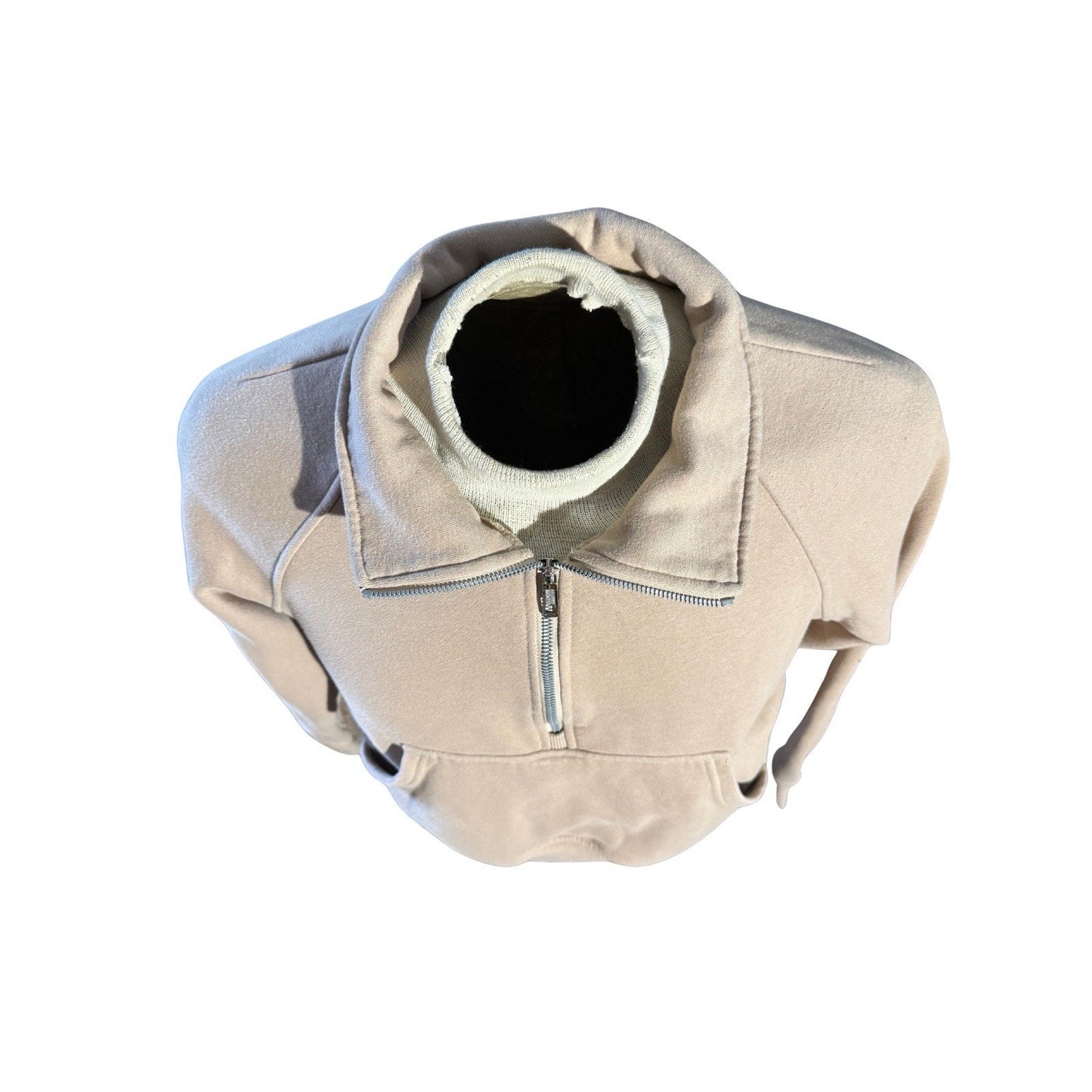 Automet Women’s Half Zip Fleece Pullover Sweatshirt Beige Sherpa Lined XS