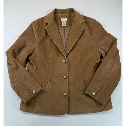 L.L.Bean Women’s Corduroy Blazer Jacket Brown Tailored Fit Size