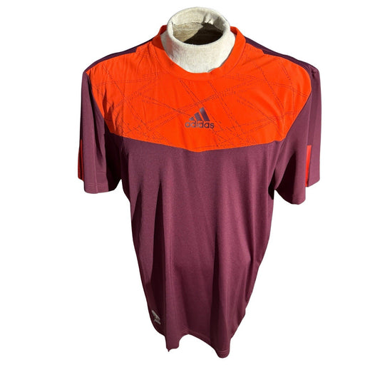 Adidas Response ClimaCool Oaktree Shirt XL Maroon Orange Athletic Training Tee