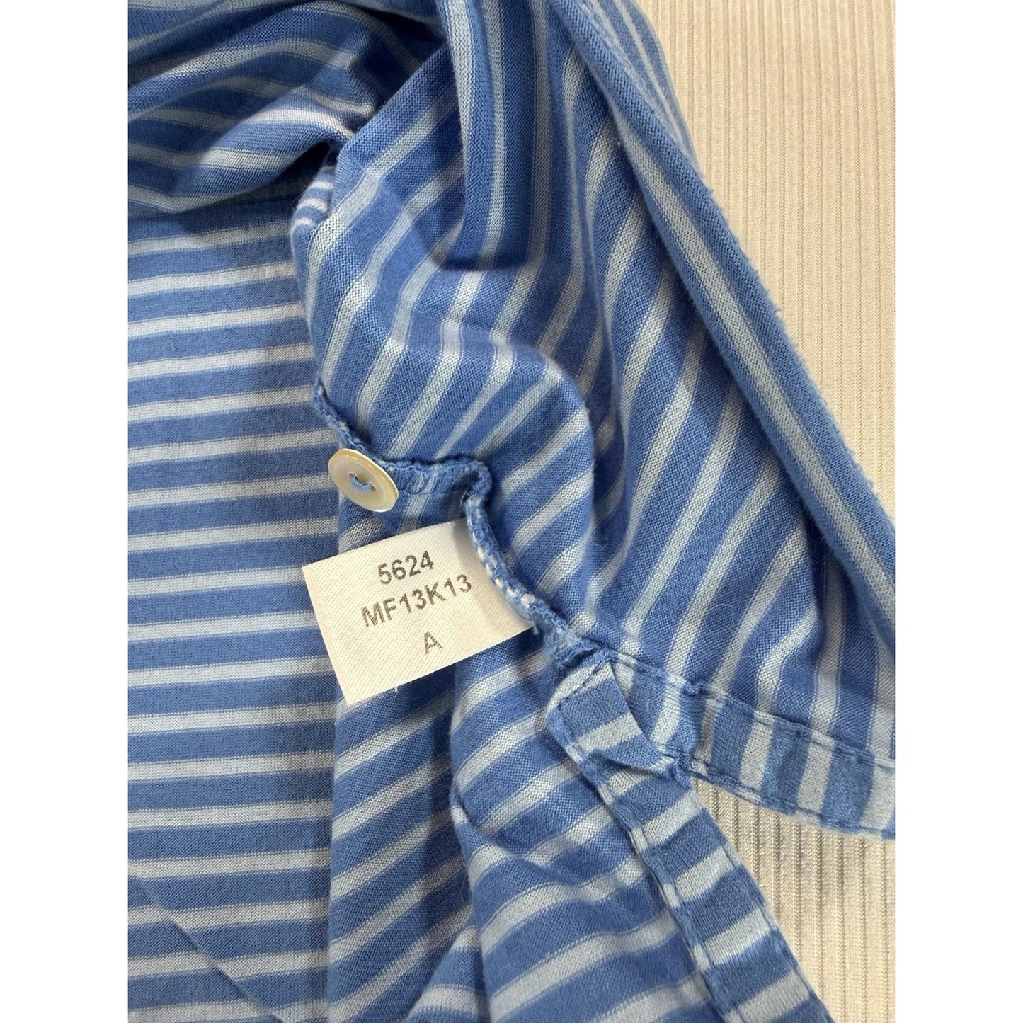 Peter Millar Oak Tree Golf Polo XL Blue Striped Cotton Korea