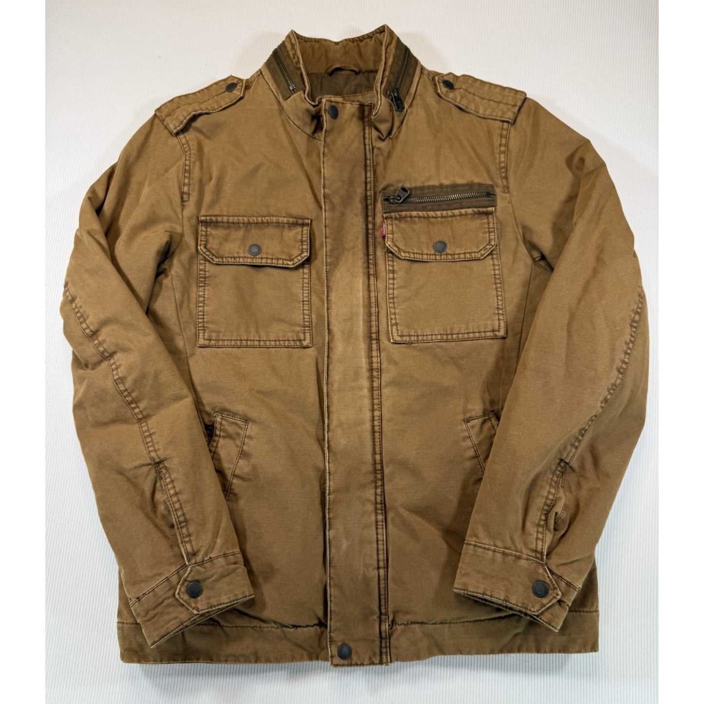 Levi’s Brown Field Jacket Men’s Small Quilted Lined Utility Moto Coat
