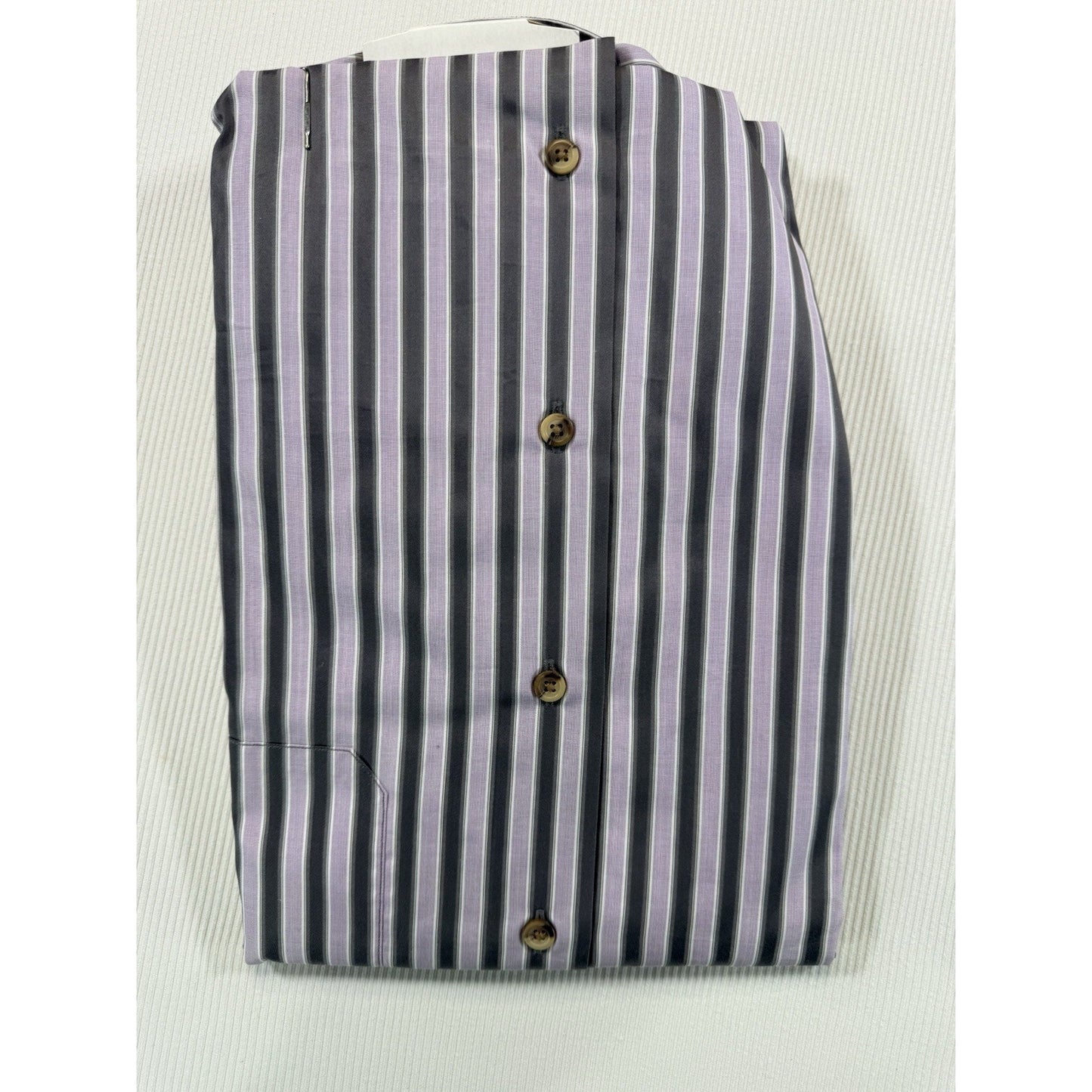 Ike Behar New York Button Down Dress Shirt L Lavender Gray Stripe NWT
