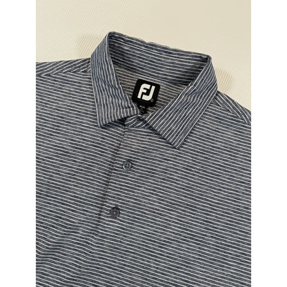 FootJoy FJ Golf Polo Shirt Mens Large Gray Stripe Golf Club of Edmond