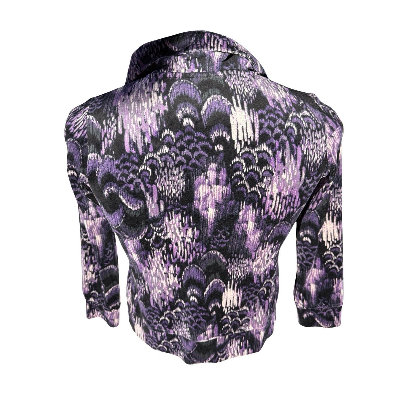 Style & Co Sport Petite S Velour Zip Jacket NWT Dark Eggplant Purple Black