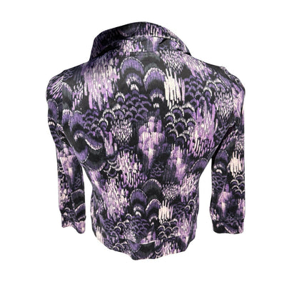 Style & Co Sport Petite S Velour Zip Jacket NWT Dark Eggplant Purple Black