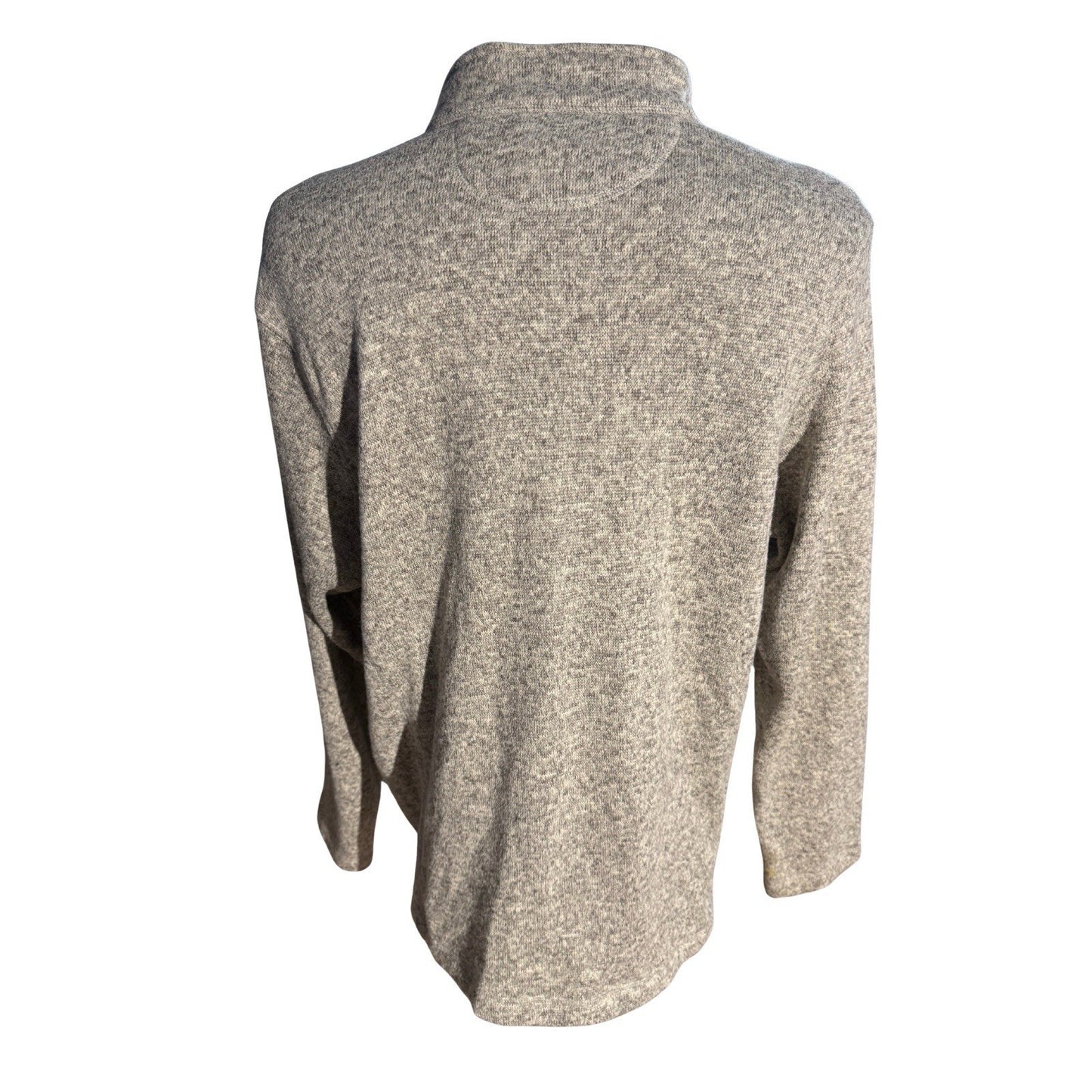 Woolrich Men’s 1/4 Zip Long Sleeve Fleece Pullover Sweater XXL Gray Beige Casual